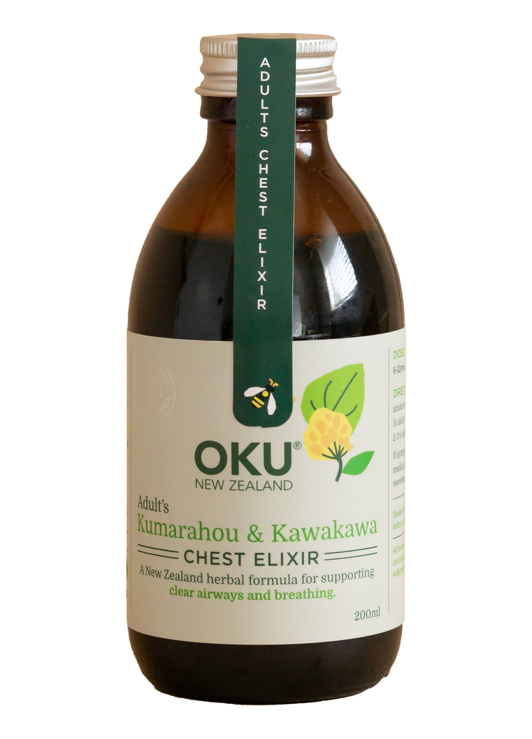 ŌKU Cough & Chest Elixir 200ml - Adult's
