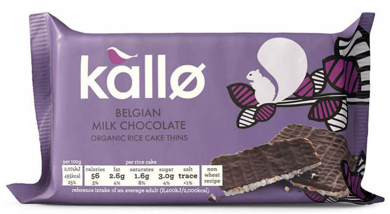 Kallo Rice Cake Thins - Belgian Milk Chocolate 90g