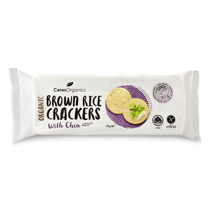 Crackers Brown Rice with Chia 115g